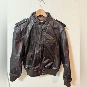 Vintage Custom Leather Jacket Mens Medium Womens Large
